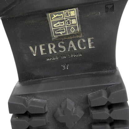 Versace ヴェルサーチ 美品 アリア メデューサ チェルシーブーツ レディース ブラック 37 シューズ 37