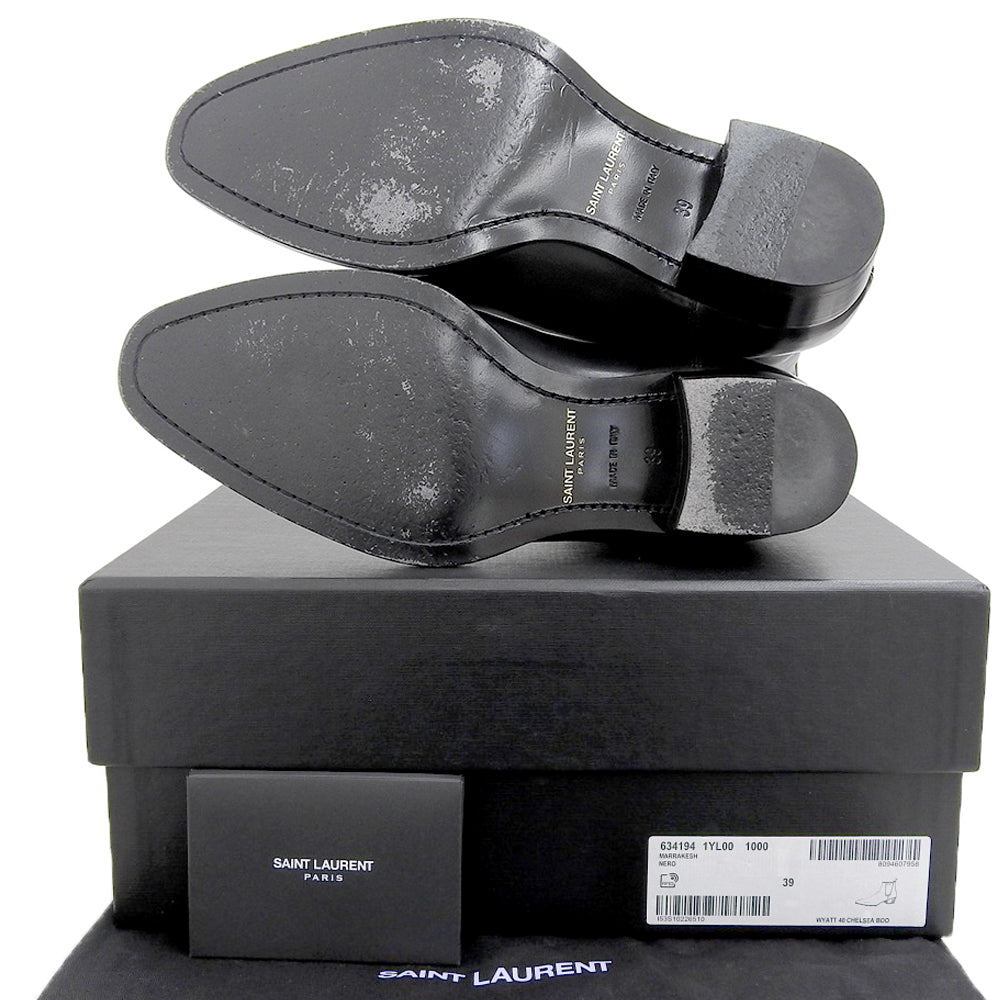SAINT LAURENT PARIS サンローランパリ 美品 サイドゴア チェルシーブーツ シューズ メンズ 黒 ブラック 39 634194 シューズ 39