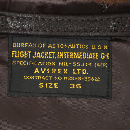 AVIREX アヴィレックス 新品未使用 6101063 GOAT G-1 TOP GUN ゴートスキン G-1 40 フライトジャケット ジャケット 36