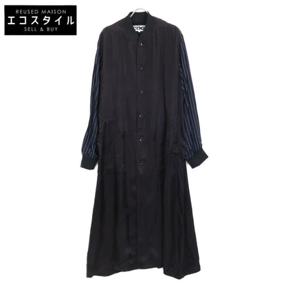 COMMEdesGARCONS コムデギャルソン CDG ﾌﾞﾗｯｸ SZ-C001 ｽﾄﾗｲﾌﾟ ｽﾀｯﾌｺｰﾄ コート L