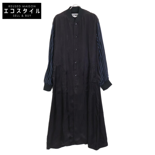 COMMEdesGARCONS コムデギャルソン CDG ﾌﾞﾗｯｸ SZ-C001 ｽﾄﾗｲﾌﾟ ｽﾀｯﾌｺｰﾄ コート L
