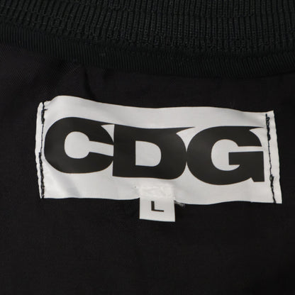 COMMEdesGARCONS コムデギャルソン CDG ﾌﾞﾗｯｸ SZ-C001 ｽﾄﾗｲﾌﾟ ｽﾀｯﾌｺｰﾄ コート L