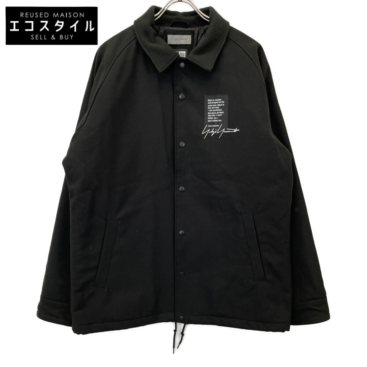 Yohji Yamamoto POUR HOMME ヨウジヤマモトプールオム ×ﾆｭｰｴﾗ 22AW ﾌﾞﾗｯｸ HE-Y90-513 W COACH JKT ﾀﾞﾌﾞﾙｺｰﾁｼﾞｬｹｯﾄ ジャケット XL
