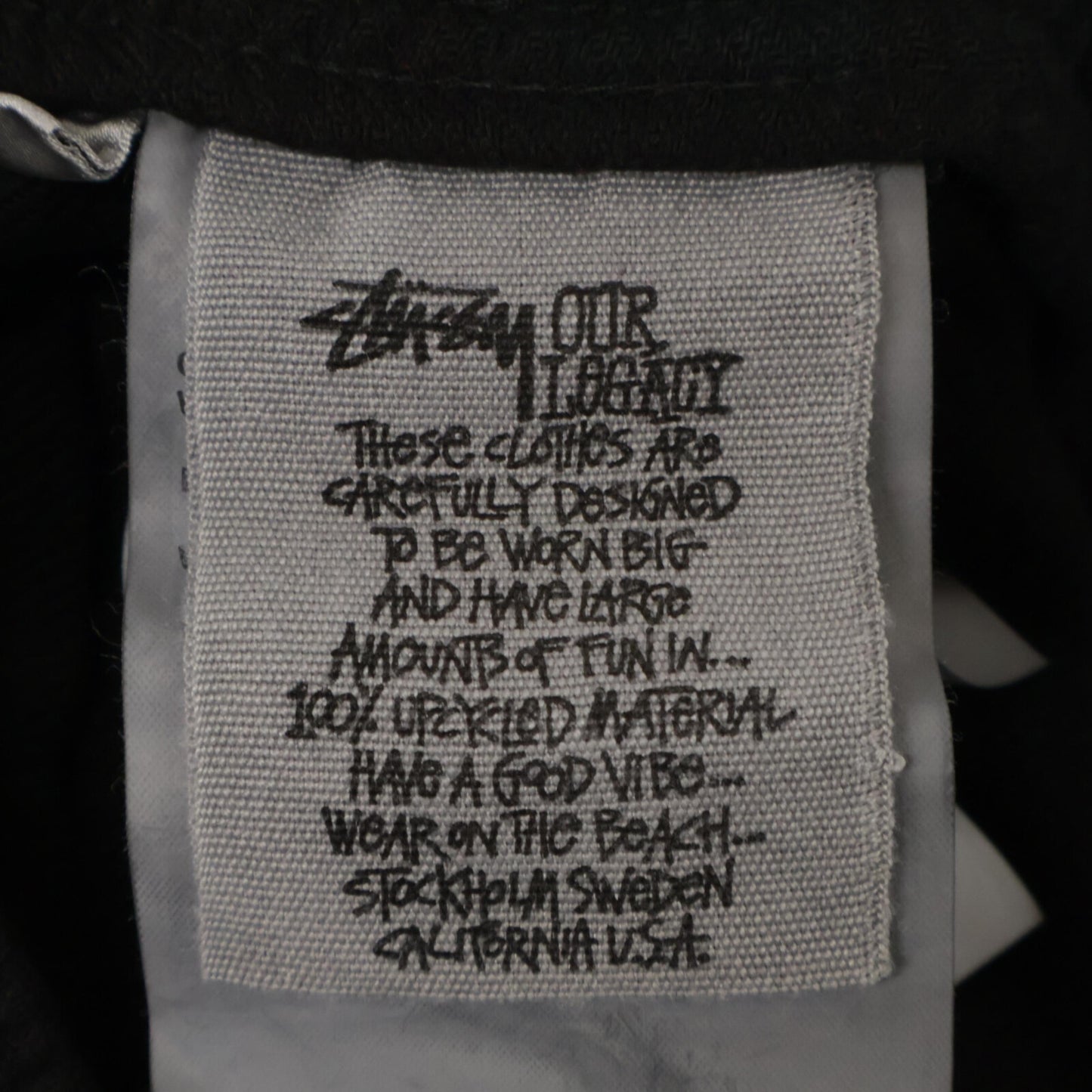 STUSSY ステューシー ×OURLEGACY ﾌﾞﾗｯｸ WS2254LO ﾗｸﾞﾅｼｮｰﾂ ボトムス XL