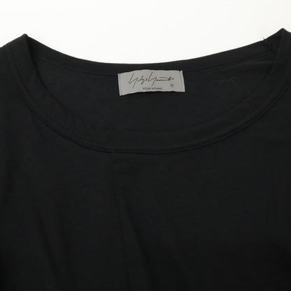 Yohji Yamamoto POUR HOMME ヨウジヤマモトプールオム ﾌﾞﾗｯｸ HPｰT04-071 DIORAMA JERSEY ASYMMETRY HEM SHORT SLEEVE T トップス 3