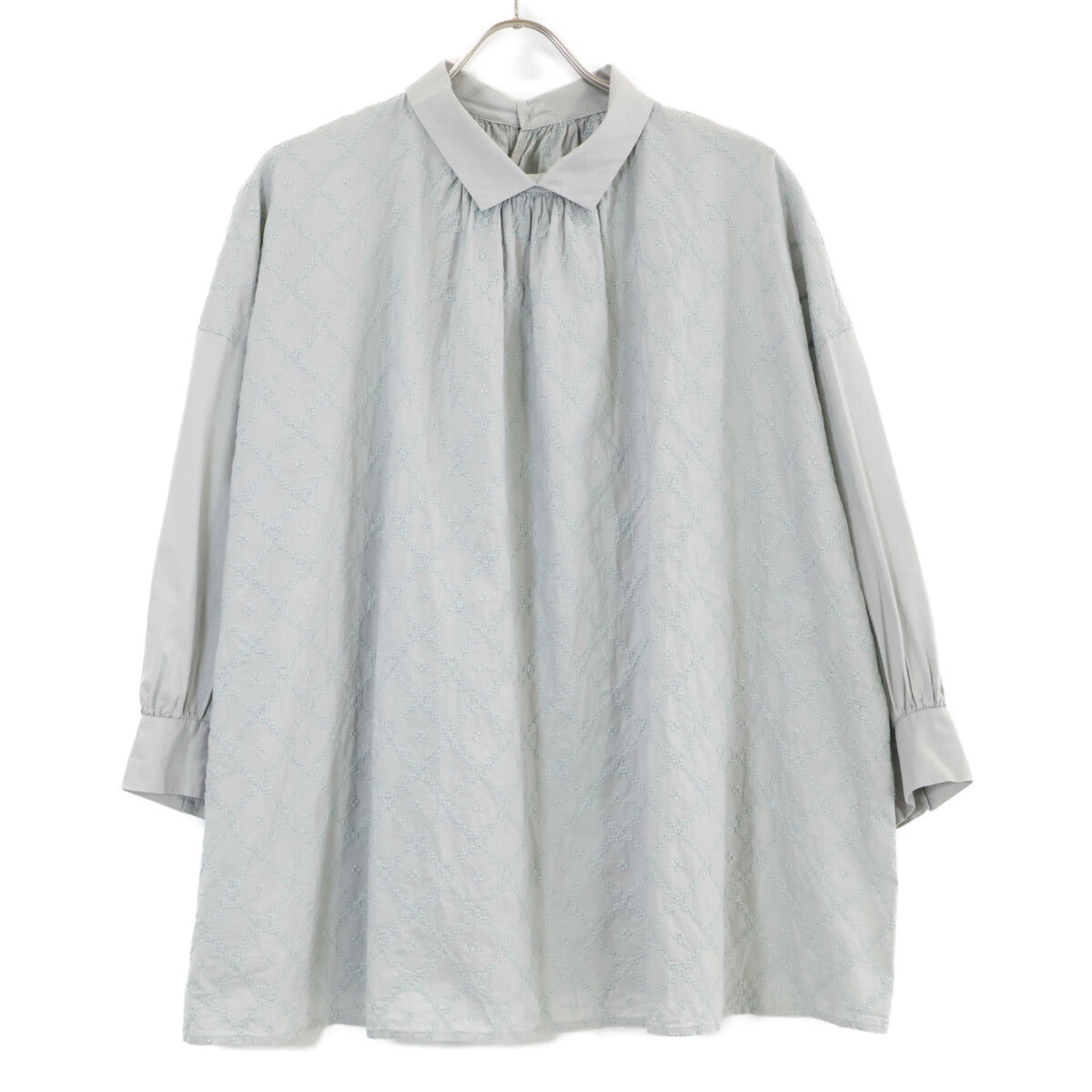 utilite ユティリテ UT111LS45 ｸﾞﾘｰﾝ系 ﾌﾟﾙｵｰﾊﾞｰ衿付きﾌﾞﾗｳｽ トップス 表記なし