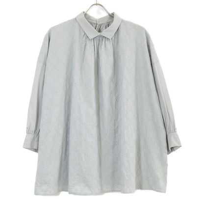 utilite ユティリテ UT111LS45 ｸﾞﾘｰﾝ系 ﾌﾟﾙｵｰﾊﾞｰ衿付きﾌﾞﾗｳｽ トップス 表記なし