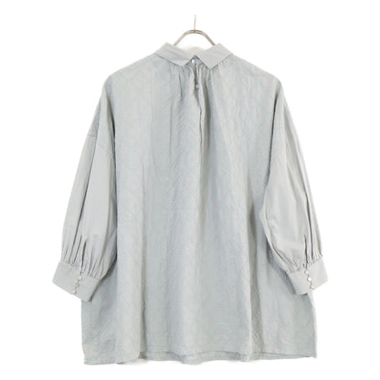 utilite ユティリテ UT111LS45 ｸﾞﾘｰﾝ系 ﾌﾟﾙｵｰﾊﾞｰ衿付きﾌﾞﾗｳｽ トップス 表記なし