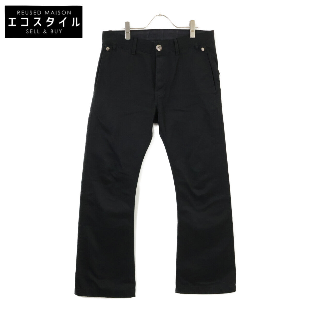 Chrome Hearts クロムハーツ 国内正規 401206441 A94 BOOTLEG CHINO レザー切替 クロスボール ホースシューボタンフライ チノパンツ ボトムス 32