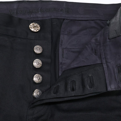 Chrome Hearts クロムハーツ 国内正規 401206441 A94 BOOTLEG CHINO レザー切替 クロスボール ホースシューボタンフライ チノパンツ ボトムス 32