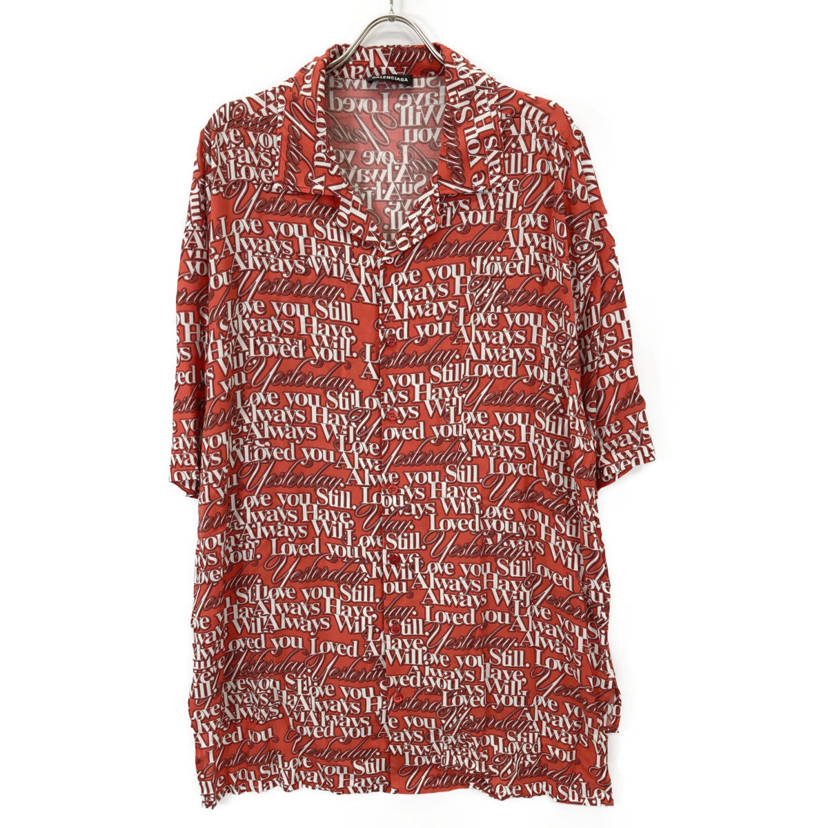 BALENCIAGA バレンシアガ 571440 ﾚｯﾄﾞ 18SS Love Short Sleeves Shirt トップス 36