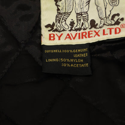 AVIREX アヴィレックス ﾌﾞﾗｯｸ 8462 JRC35AC 2 ｵｰﾙﾚｻﾞｰ ﾌﾗｲﾄｼﾞｬｹｯﾄ ジャケット S