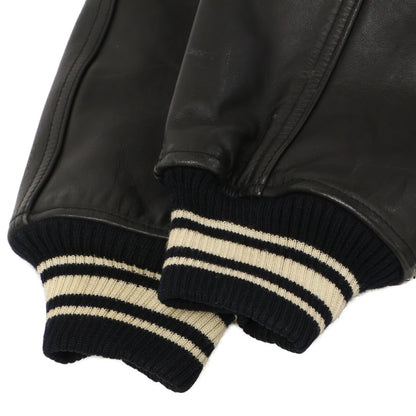 AVIREX アヴィレックス ﾌﾞﾗｯｸ 8462 JRC35AC 2 ｵｰﾙﾚｻﾞｰ ﾌﾗｲﾄｼﾞｬｹｯﾄ ジャケット S