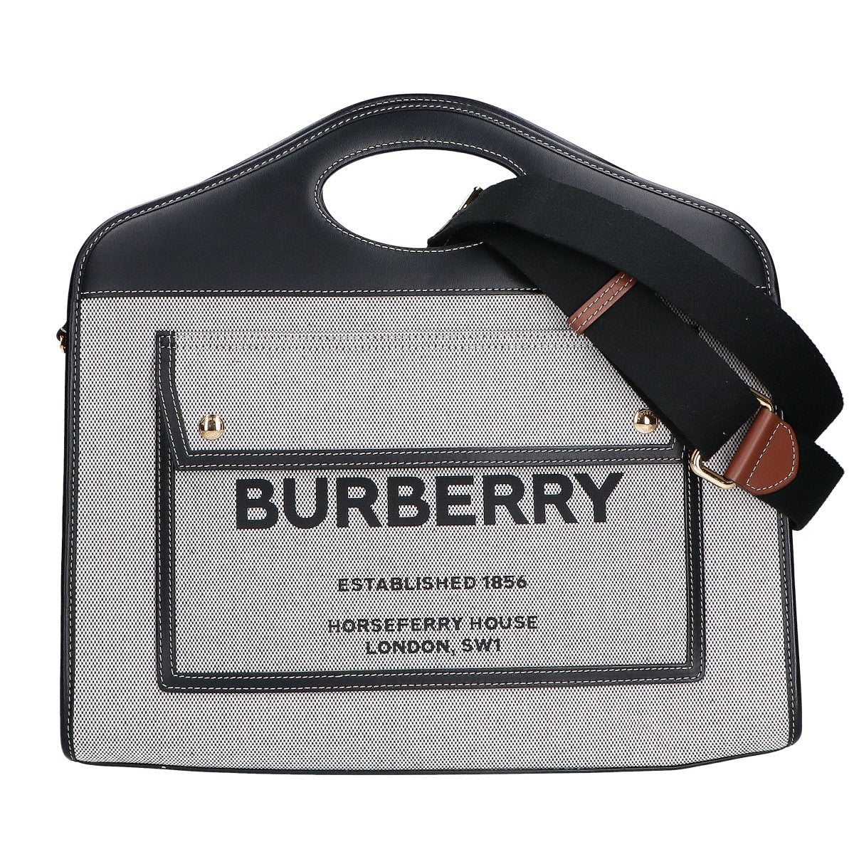 BURBERRY バーバリー 美品 8036785 ミディアム ポケットトートバッグ 2way ショルダーバッグ
