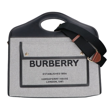 BURBERRY バーバリー 美品 8036785 ミディアム ポケットトートバッグ 2way ショルダーバッグ