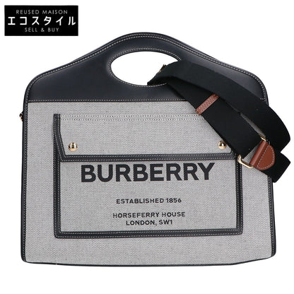 BURBERRY バーバリー 美品 8036785 ミディアム ポケットトートバッグ 2way ショルダーバッグ