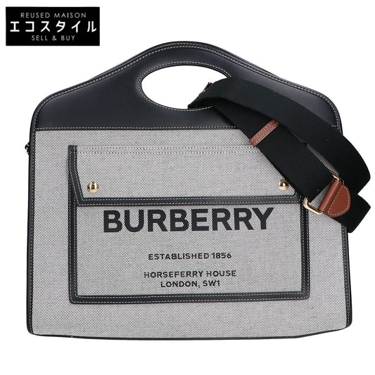 BURBERRY バーバリー 美品 8036785 ミディアム ポケットトートバッグ 2way ショルダーバッグ
