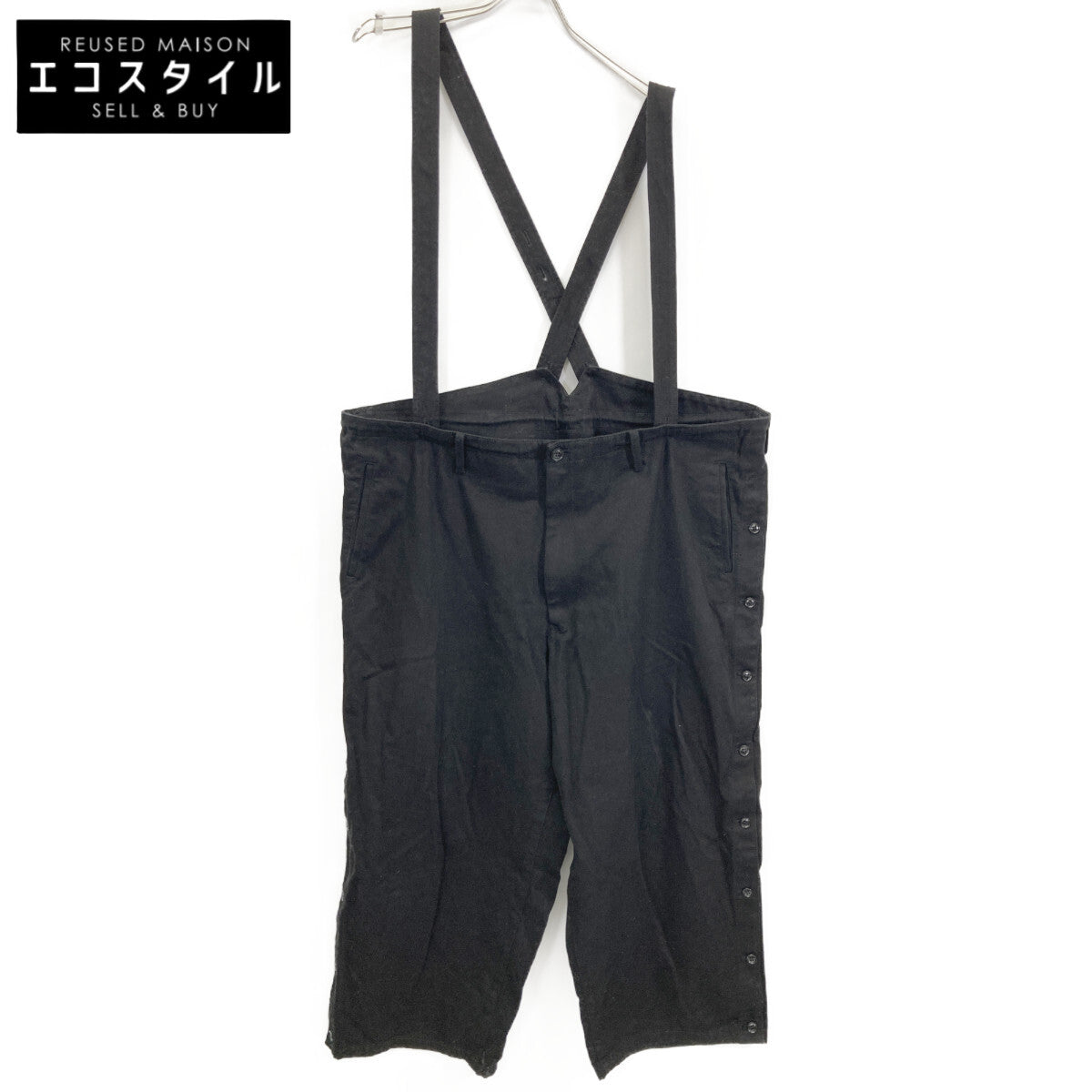 Yohji Yamamoto POUR HOMME ヨウジヤマモトプールオム 22AW ﾌﾞﾗｯｸ HE-P43-004 脇あきﾍﾞﾙﾄ付ｶﾊﾞｰP ﾊﾟﾝﾂ ボトムス 2