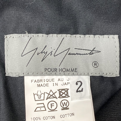 Yohji Yamamoto POUR HOMME ヨウジヤマモトプールオム 22AW ﾌﾞﾗｯｸ HE-P43-004 脇あきﾍﾞﾙﾄ付ｶﾊﾞｰP ﾊﾟﾝﾂ ボトムス 2