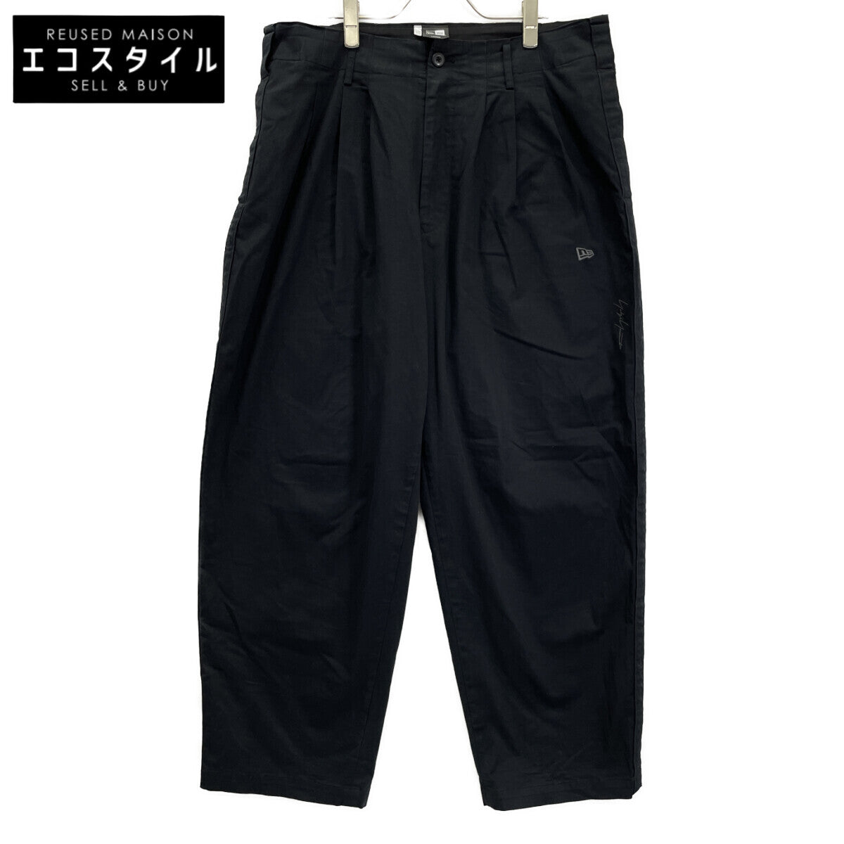 Yohji Yamamoto ヨウジヤマモト ×NEWERA 23AW ﾌﾞﾗｯｸ ｻｲﾄﾞﾃｰﾌﾟﾊﾟﾝﾂ HJ-P99-039-1 ボトムス 3