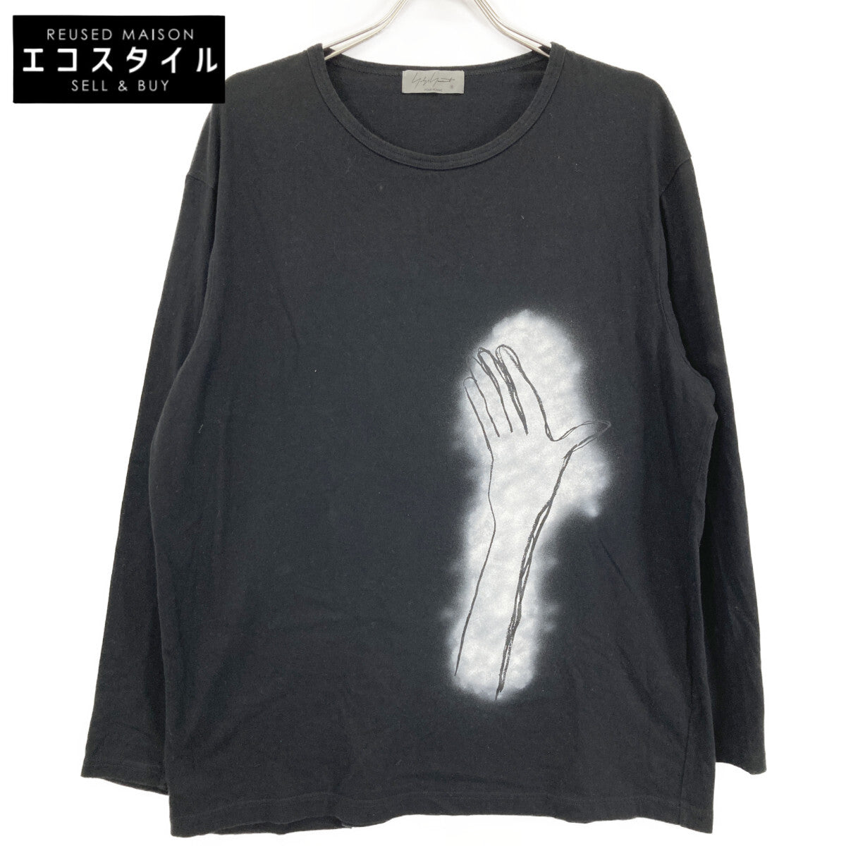 Yohji Yamamoto POUR HOMME ヨウジヤマモトプールオム ﾌﾞﾗｯｸ ﾊﾝﾄﾞﾃﾞｻﾞｲﾝ LONG-SLEEVED T-SHIRT HG-T83-082 トップス 3