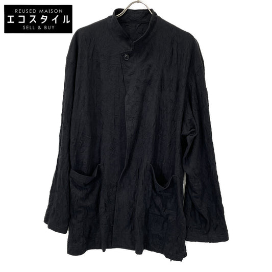 S'YTE サイト 22年 ﾌﾞﾗｯｸ ｼﾜ加工 ﾘﾝｸﾙﾄﾞ ｽﾀﾝﾄﾞｶﾗｰｵｰﾊﾞｰｶｰﾃﾞｨｶﾞﾝ UQ-T06-009 トップス 3