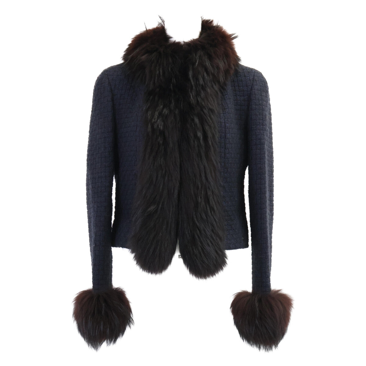 CHANEL シャネル 00A P16217V08854 トリミングフォックスファー ツイード ジャケット＆スカート スーツ セットアップ 40/40