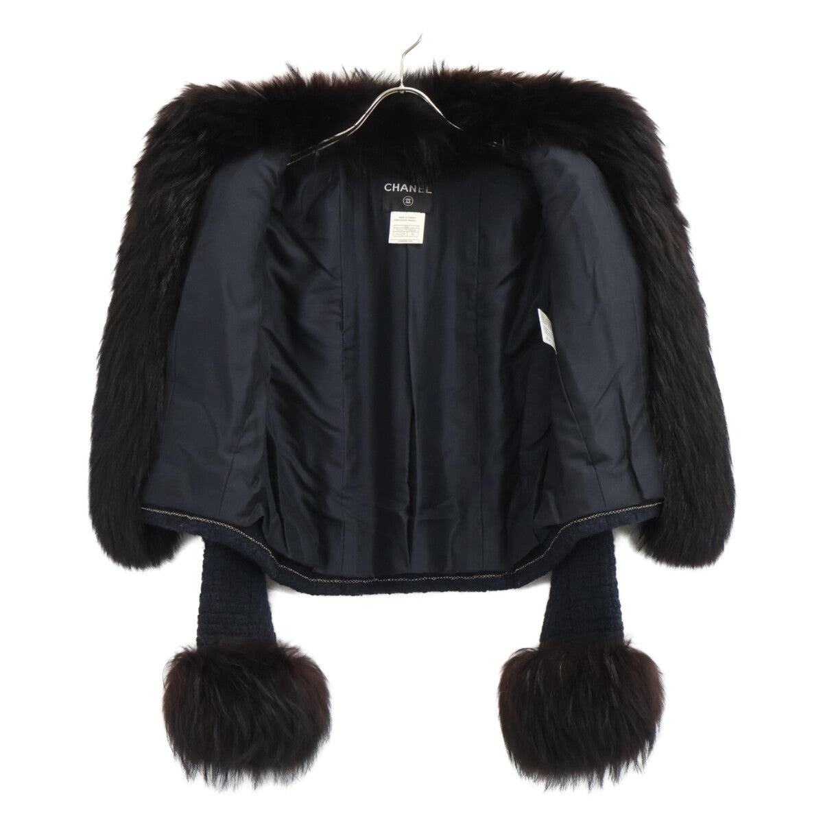 CHANEL シャネル 00A P16217V08854 トリミングフォックスファー ツイード ジャケット＆スカート スーツ セットアップ 40/40