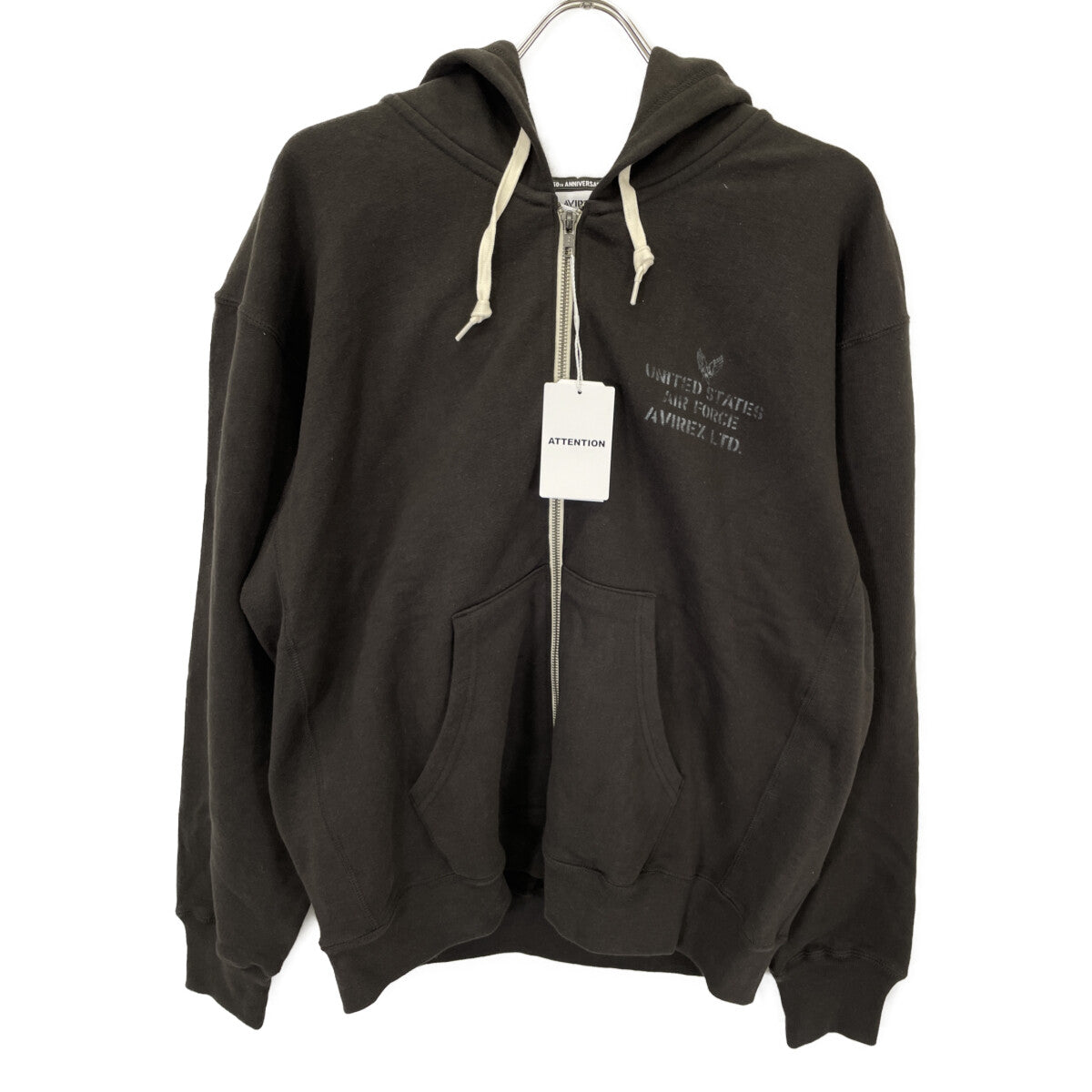 AVIREX アヴィレックス 25AW 783-5231008 ﾌﾞﾗｯｸ ｳﾞｨﾝﾃｰｼﾞ ｼﾞｯﾌﾟｱｯﾌﾟ ﾌｰﾃﾞｨ トップス XL