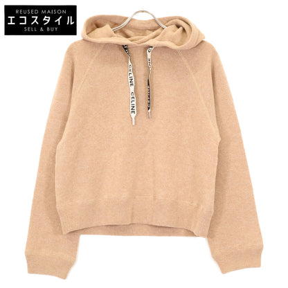 CELINE セリーヌ 2A20Z402P ｳｰﾙ×ｷｬﾒﾙ ﾌｰﾄﾞ付きﾆｯﾄﾊﾟｰｶｰ トップス M