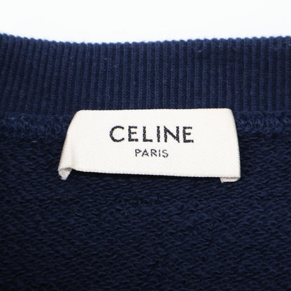 CELINE セリーヌ 2Y09E649W ﾈｲﾋﾞｰ ｸﾗｯｸ加工 ｽｳｪｯﾄﾛｺﾞﾄﾚｰﾅ トップス L