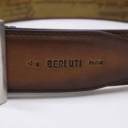 berluti ベルルッティ 【新品同様】クラシック リバーシブル ヴェネチア カーフレザー スクリット パティーヌ ベルト 75 30