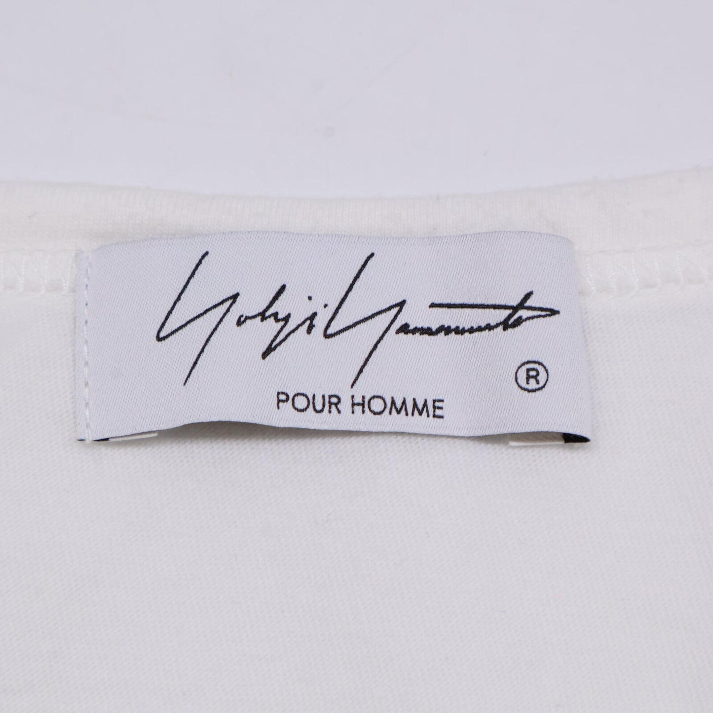 Yohji Yamamoto POUR HOMME ヨウジヤマモトプールオム HP-T65-993 ﾎﾜｲﾄ ｼﾝｸﾞﾙｼﾞｬｰｼﾞｰﾌﾟﾘﾝﾄﾛﾝｸﾞｽﾘｰﾌﾞ ｶｯﾄｿｰ トップス 3