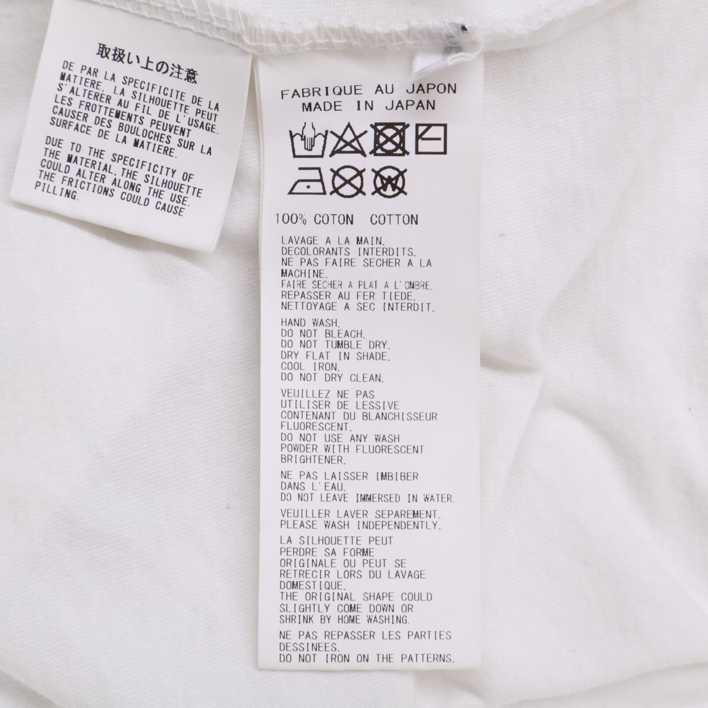 Yohji Yamamoto POUR HOMME ヨウジヤマモトプールオム HP-T65-993 ﾎﾜｲﾄ ｼﾝｸﾞﾙｼﾞｬｰｼﾞｰﾌﾟﾘﾝﾄﾛﾝｸﾞｽﾘｰﾌﾞ ｶｯﾄｿｰ トップス 3