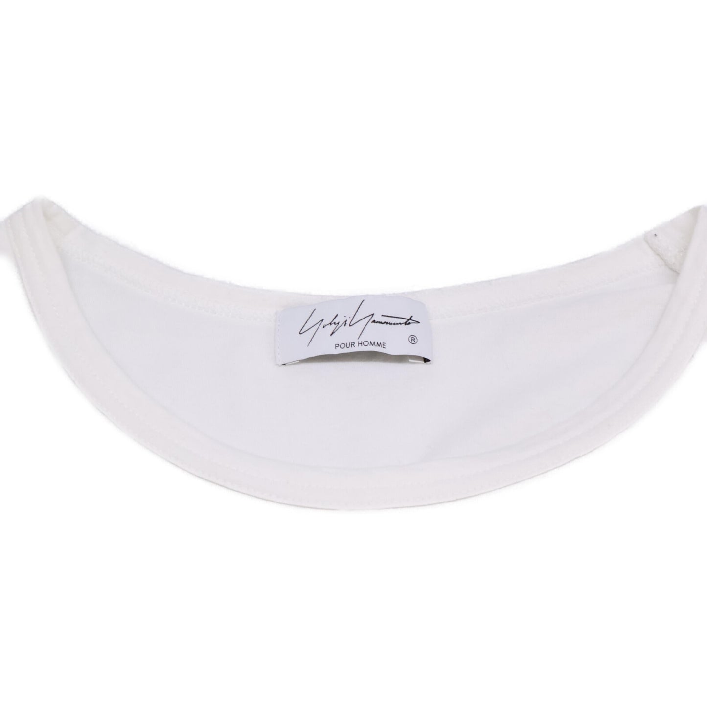 Yohji Yamamoto POUR HOMME ヨウジヤマモトプールオム HP-T65-993 ﾎﾜｲﾄ ｼﾝｸﾞﾙｼﾞｬｰｼﾞｰﾌﾟﾘﾝﾄﾛﾝｸﾞｽﾘｰﾌﾞ ｶｯﾄｿｰ トップス 3