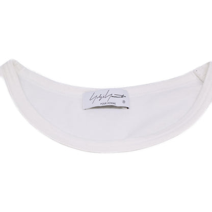 Yohji Yamamoto POUR HOMME ヨウジヤマモトプールオム HP-T65-993 ﾎﾜｲﾄ ｼﾝｸﾞﾙｼﾞｬｰｼﾞｰﾌﾟﾘﾝﾄﾛﾝｸﾞｽﾘｰﾌﾞ ｶｯﾄｿｰ トップス 3