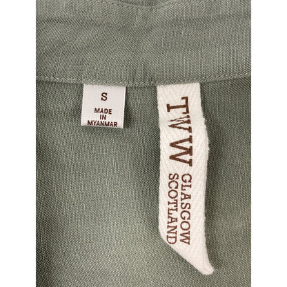 TRADITIONAL WEATHERWEAR トラディショナルウェザーウェア グリーン × IENA別注 WAIST BELT LONG SHIRT リネン レーヨン ベルテッド ロング シャツ ワンピース ワンピース S