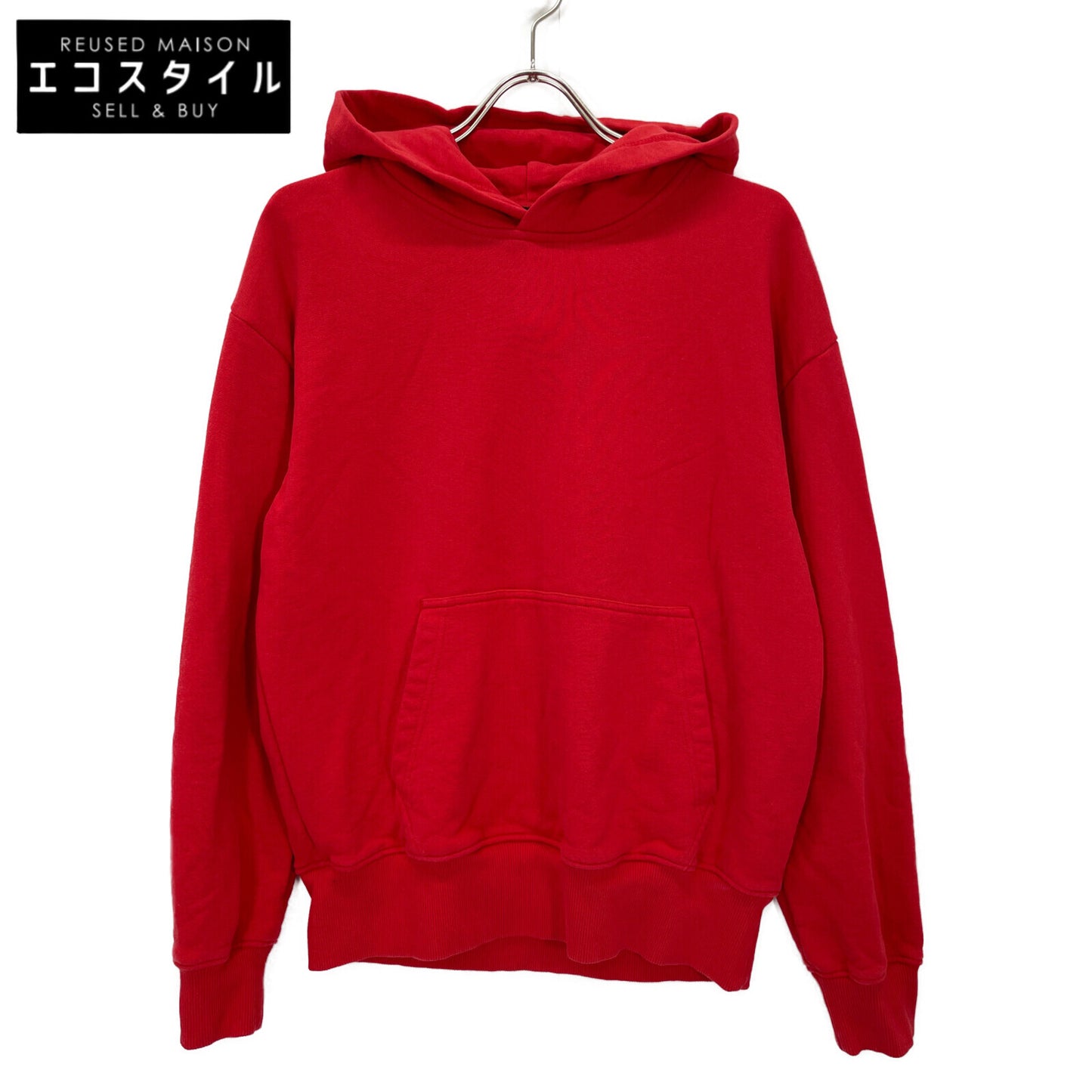 DIESEL ディーゼル レッド S-MACS-HOOD-MEGOVAL ビッグロゴ プルオーバーフーディ トップス S