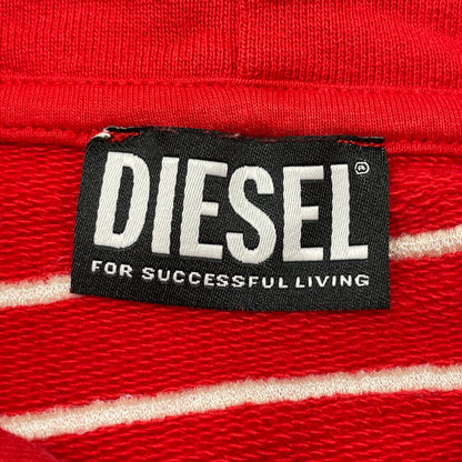 DIESEL ディーゼル レッド S-MACS-HOOD-MEGOVAL ビッグロゴ プルオーバーフーディ トップス S