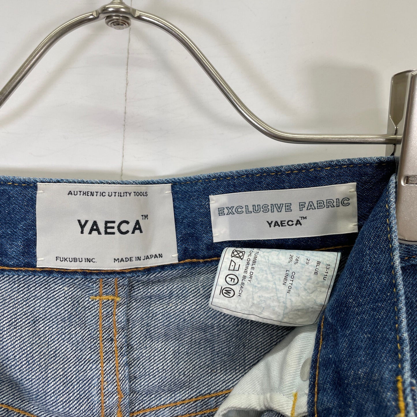 YAECA ヤエカ インディゴ 13-11U DENIM PANTS WIDE STRAIGHT ボトムス 29