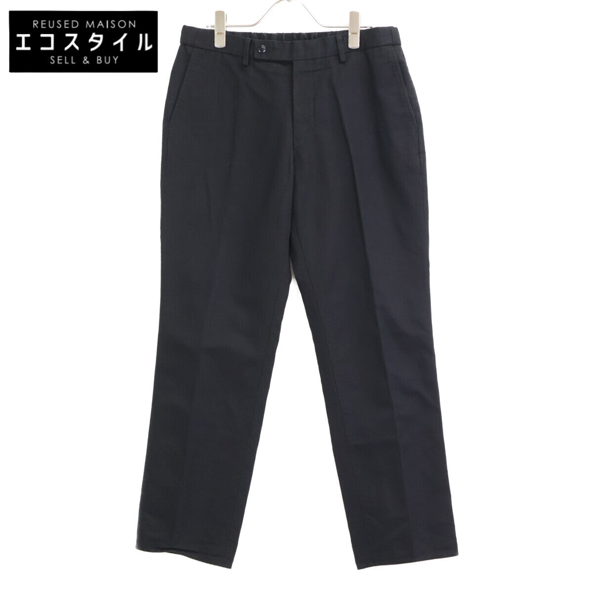 TOMORROWLAND トゥモローランド 22SS ﾌﾞﾗｯｸ 61042104007 ｺｯﾄﾝﾘﾈﾝ ﾁﾉﾊﾟﾝﾂ ボトムス S