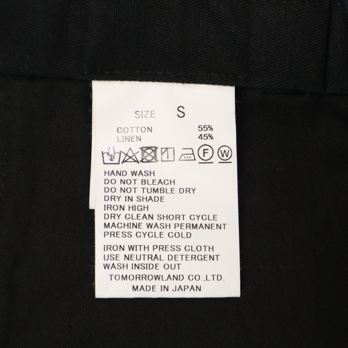 TOMORROWLAND トゥモローランド 22SS ﾌﾞﾗｯｸ 61042104007 ｺｯﾄﾝﾘﾈﾝ ﾁﾉﾊﾟﾝﾂ ボトムス S