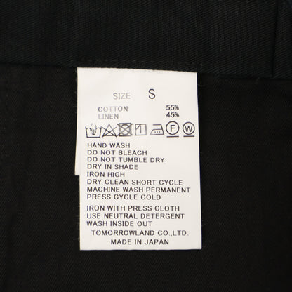 TOMORROWLAND トゥモローランド 22SS ﾌﾞﾗｯｸ 61042104007 ｺｯﾄﾝﾘﾈﾝ ﾁﾉﾊﾟﾝﾂ ボトムス S
