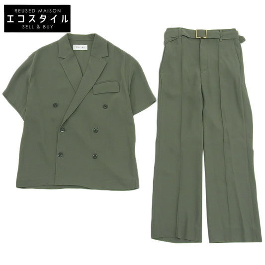 CULLNI クルニ 美品 CULLNI クルニ 半袖 ジャケット パンツ セットアップ メンズ カーキグリーン 1 22-SS-027/006 22SS スーツ セットアップ 1