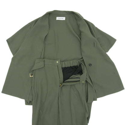 CULLNI クルニ 美品 CULLNI クルニ 半袖 ジャケット パンツ セットアップ メンズ カーキグリーン 1 22-SS-027/006 22SS スーツ セットアップ 1
