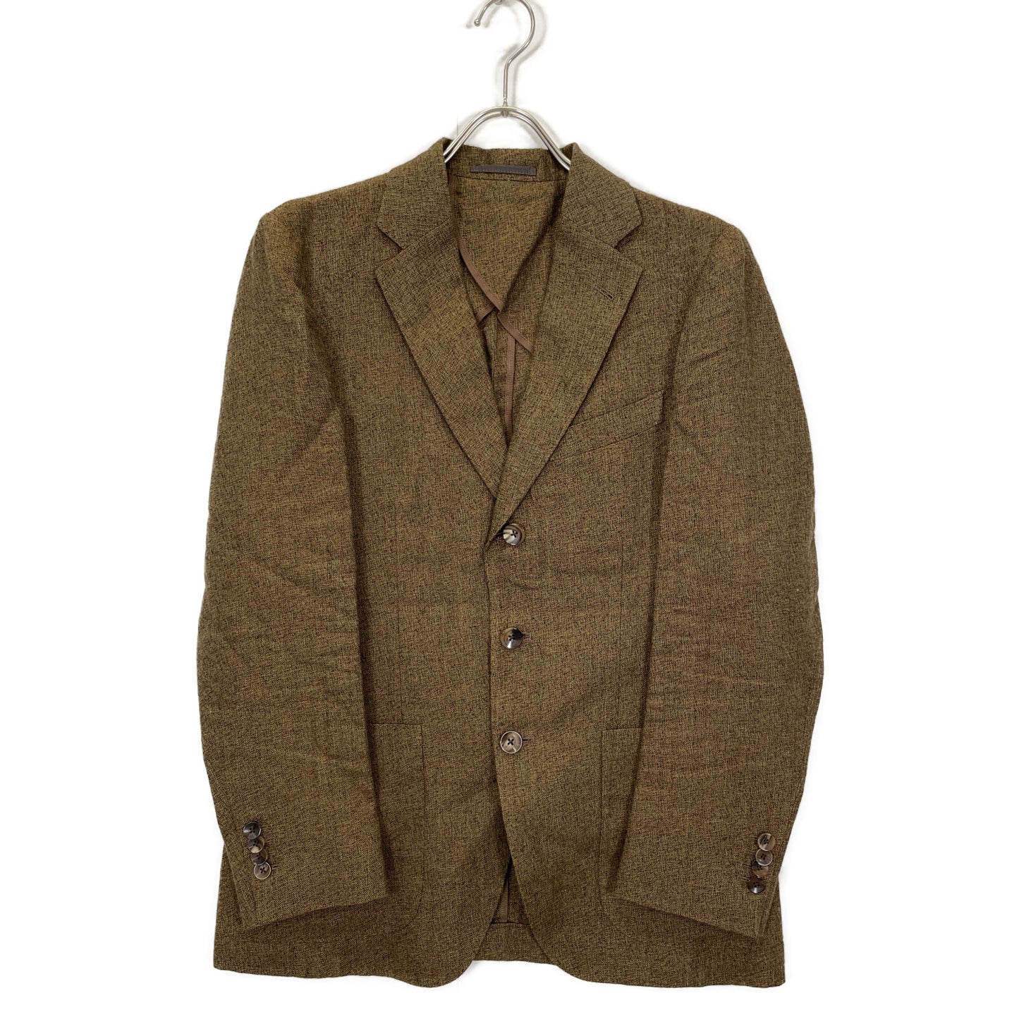 TOMORROWLAND PILGRIM トゥモローランドピルグリム ﾌﾞﾗｳﾝ ｻﾏｰﾂｲｰﾄﾞ 段返り3Bﾃｰﾗｰﾄﾞｼﾞｬｹｯﾄ ジャケット 46