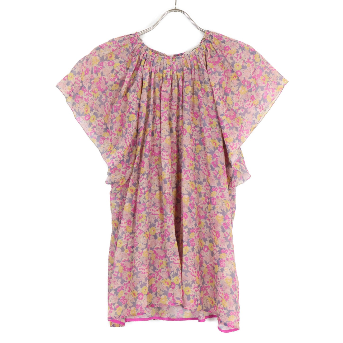 BLAMINK ブラミンク 7921-230-0072 コットンシルク M C/S FLW/P GATH NSL 花柄 ブラウス トップス 38