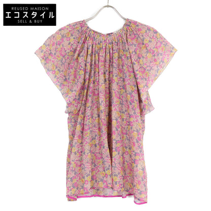 BLAMINK ブラミンク 7921-230-0072 コットンシルク M C/S FLW/P GATH NSL 花柄 ブラウス トップス 38