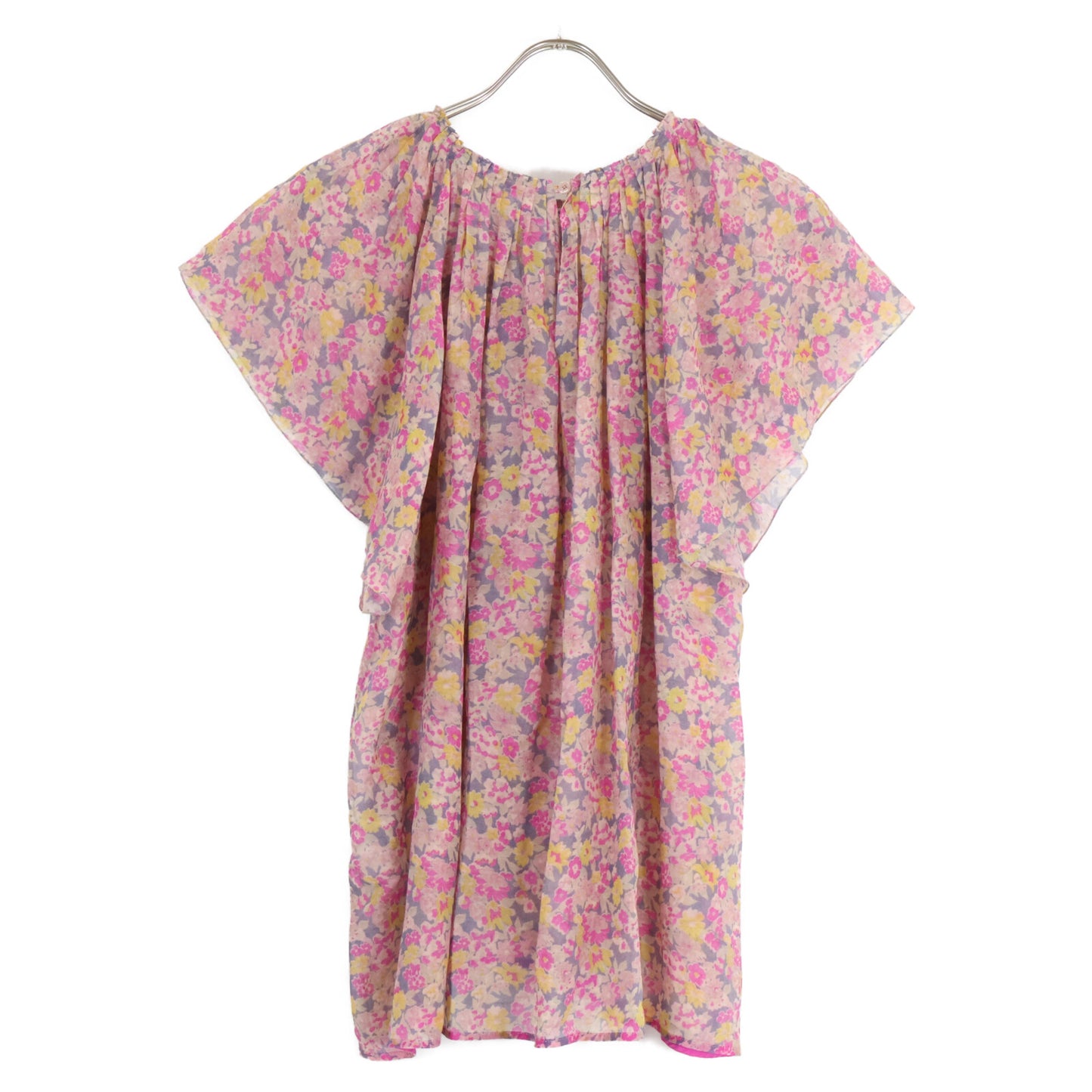 BLAMINK ブラミンク 7921-230-0072 コットンシルク M C/S FLW/P GATH NSL 花柄 ブラウス トップス 38