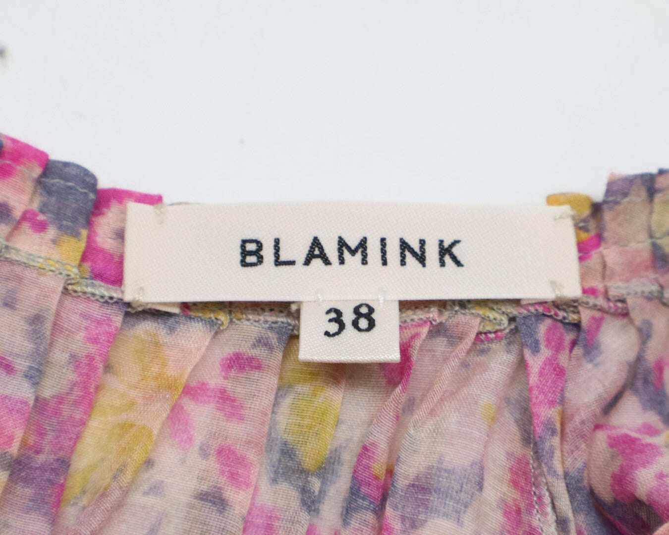 BLAMINK ブラミンク 7921-230-0072 コットンシルク M C/S FLW/P GATH NSL 花柄 ブラウス トップス 38